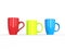 Bright colorful coffee mugs