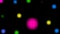 Bright colorful dynamic background of flares on a black background. Looped time loop.