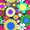 Bright Colorful Farmhouse Floral Textile Pattern