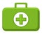 Bright colorful first aid kit