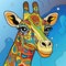 Bright colorful giraffe illustration