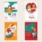 Bright colorful hand drawn posters dedicated to love with books. Girl and cat reading books, creative lettering in vertical compos