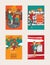 Bright colorful hand drawn posters dedicated to love to books.