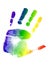 Bright colorful handprint illustration