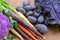 Bright colorful healthy purple vegetables