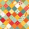 Bright colorful patchwork. Seamless pattern for children