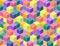 Bright colorful seamless geometric pattern. Repeatable 3d cubes background. Decorative endless vibrant texture. Children