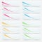 Bright colorful speed line web header footer set