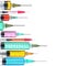 Bright and colorful syringes isolated