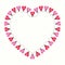 Bright Colorful Valentine`s Day Holiday Heart String Lights on White Background Heart-Shaped Frame