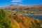 The bright colors of autumn in the Campotosto lake, Abruzzo