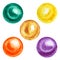 Bright colors beads. Collection of multicolored watercolor circles for your design