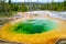Bright colors of the Morning Glory Pool of the Upper Geyser Basin