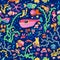 Bright concept underwater seamless pattern