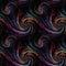 Bright creative colorful twisted lines in motion. Beautiful swirls, multicolored vortex. AI generative illustration
