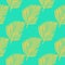 Bright creative seamless pattern with hand drawn yellow fern leaf silhouettes. Blue background