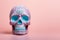 Bright creative skull sugar loaf is made in Mexican traditions.