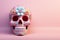 Bright creative skull sugar loaf is made in Mexican traditions.