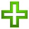 Bright cross as healthcare, first aid icon or logo