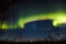 Bright curtain shaped northern lights over lapland