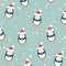 Bright,  cute cartoon pattern with penguins