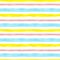 Bright cute watercolor seamless pattern with pink, yellow and blue horizontal strips and lines on white background.