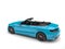 Bright cyan modern convertible luxury car - back view