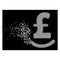 Bright Damaged Dot Halftone Repay Pound Icon