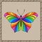 Bright Decorative Rainbow Design Element Striped Butterfly for Baby`s Stuffs and Children`s Products