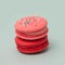 Bright delicious macaroons. French sweets. Pink cake