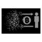 Bright Disappearing Pixelated Halftone People Exchange Bitcoin Coin Icon