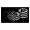 Bright Dissipated Pixelated Halftone Rouble And Dollar Coins Icon