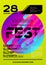 Bright DJ Poster for Summer Festival. Minimal Electronic Music C