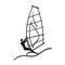 Bright Doodle Illustration of Windsurfer on Windsurfing board with Sail and Big Wave