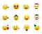 Bright emoticons with holiday attributes