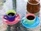 Bright espresso cups