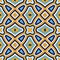 Bright ethnic abstract background. Seamless pattern with symmetric geometric ornament.