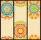 Bright Ethnic Patterns at Set of Cards