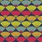 Bright fan pattern. Based on Traditional Japanese Embroidery. Abstract Seamless pattern.