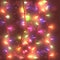 Bright festive background with garlands, lights burning,