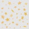 Bright festive background with many sparkling gold 3d stars