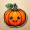 Bright and festive Halloween pumpkin stickers, representing autumn season, set against light background to create lively