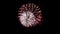 Bright fireworks on the holiday. In the night sky shines a bright fireball crimson. An interesting ball is in the center