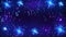 Bright fireworks in the night sky with stars. Colorful fireworks on a dark blue background. Animated background for bright design