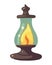 Bright flame illuminates antique lantern