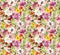 Bright flowers, butterflies - colorful garden. Floral wallpaper. Watercolour