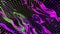 Bright fluid violet, black and neon green background. Abstract liquid purple pink wave. Art trippy digital glitch Backdrop.