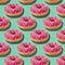 Bright food seamless isometriÑ pattern with donuts