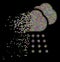 Bright Fractured Dotted Halftone Rain Clouds Icon