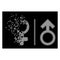 Bright Fractured Dotted Halftone WC Gender Symbols Icon